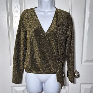 Michael Kors Gold Wrap Blouse